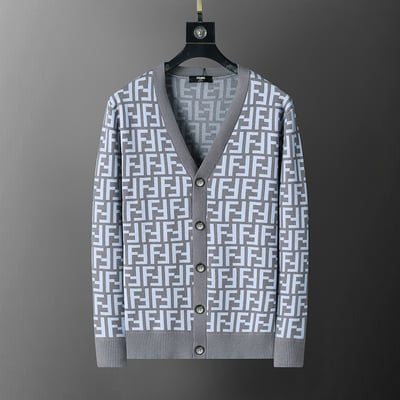3117#F New Style Classic Cardigan Sweater - Gray