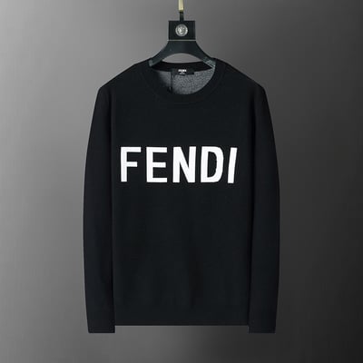 3116# F New Classic Letter Style Pullover Sweater - Black