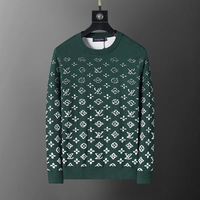 3002 Green L New Style Gradient Monogram Sweater