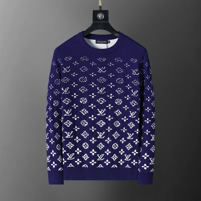 3002 Blue L New Model Gradient Patterned Set - Sweater