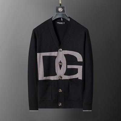 5003#D New Model - Classic Large Letter Pullover Sweater - Black