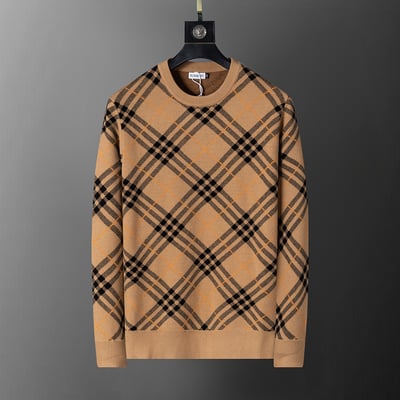 5022#B New Style Classic Check Knit Pullover M-3XL