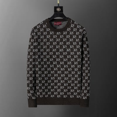5026#G New Style - Two-color GG Pullover Sweater M-3XL Black