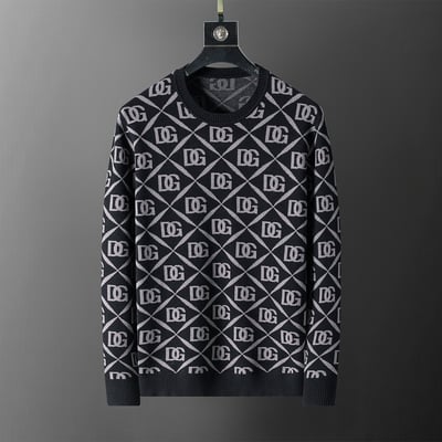 5005#D New Model - Letter Logo Pullover Sweater - M - 3XL - Black