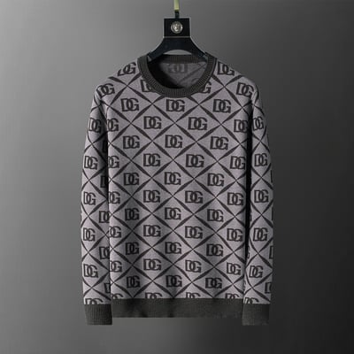 5005#D New Model - Letter Logo Pullover Sweater, M - 3XL, Gray