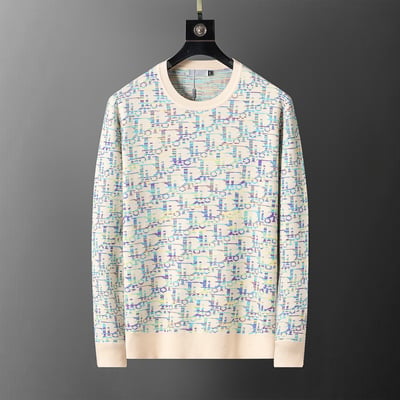 5019#D New Round-neck Pullover Sweater M-3XL Peach Color