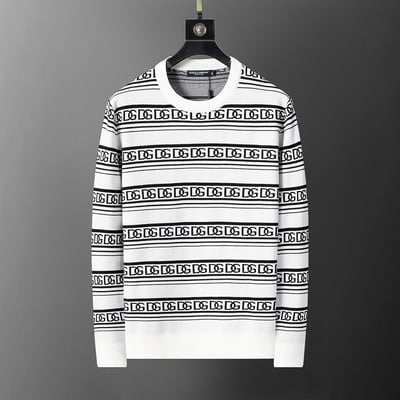 5033#D New Model - Letter Logo Pullover Sweater, M - 3XL, White