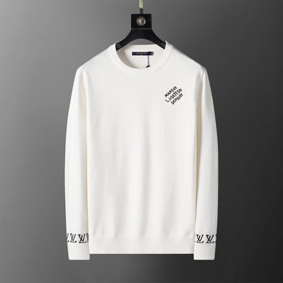 5035#L New Round-neck Pullover Sweater M-3XL White