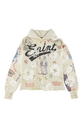 P379 Cotton print hoodie